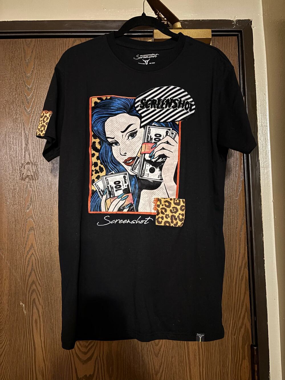 NWOT Screenshot Black Graphic Tee Comic Cotton Short- Sleeve Shirt